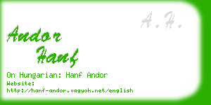 andor hanf business card
